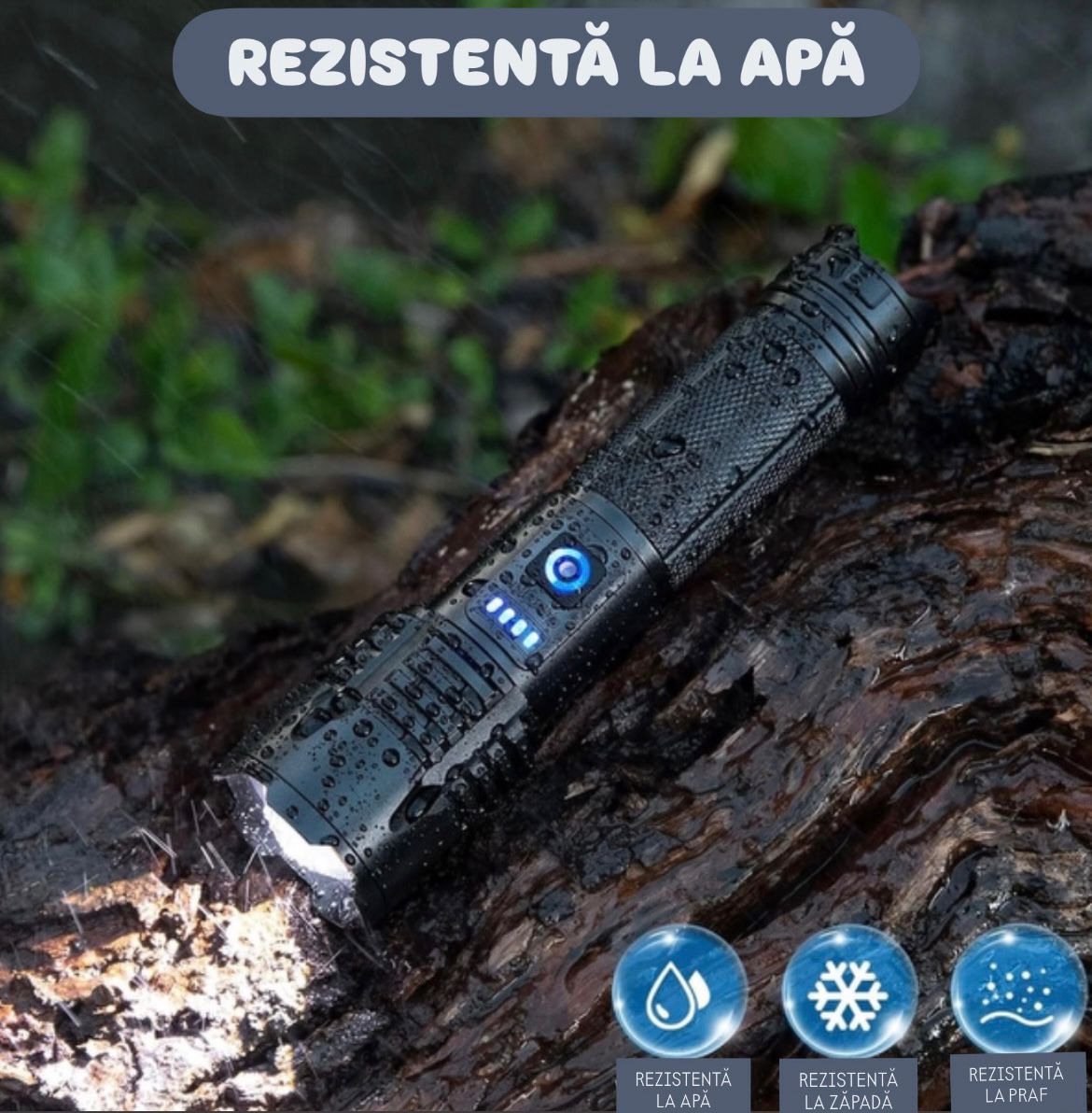 Lanternă LED Reîncărcabilă USB